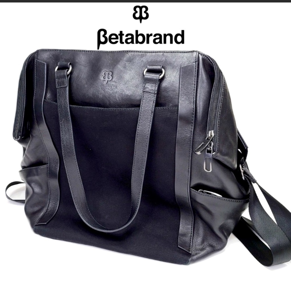 Betabrand Big Travel Tote Convertible Backpack - Black